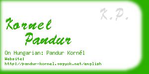 kornel pandur business card